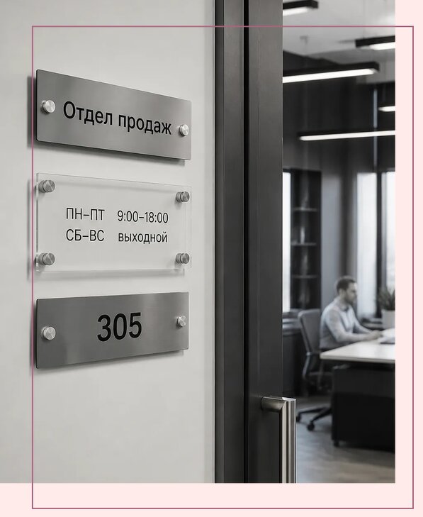 Офисные таблички на дверь в Колпине по цене от 5054 р. | Аванза-Клп